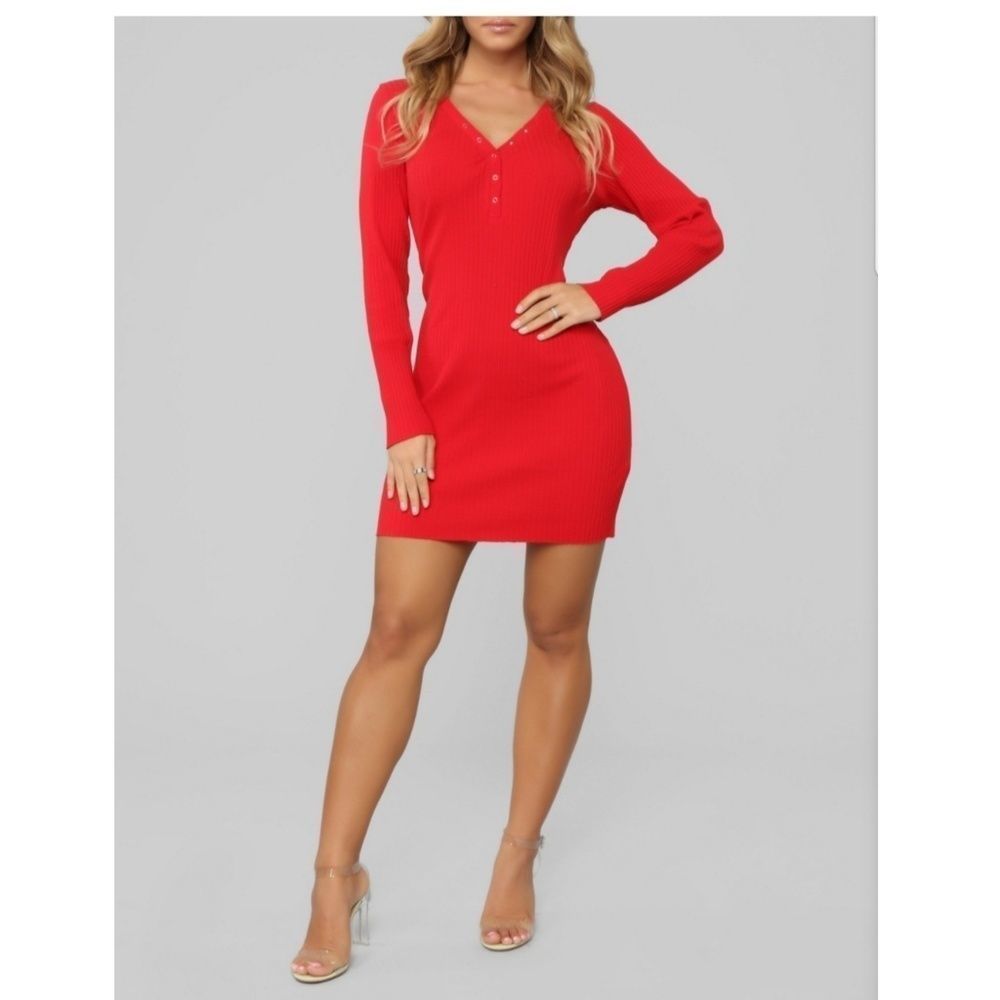 NEW: Fashion Nova Red Dress. Medium